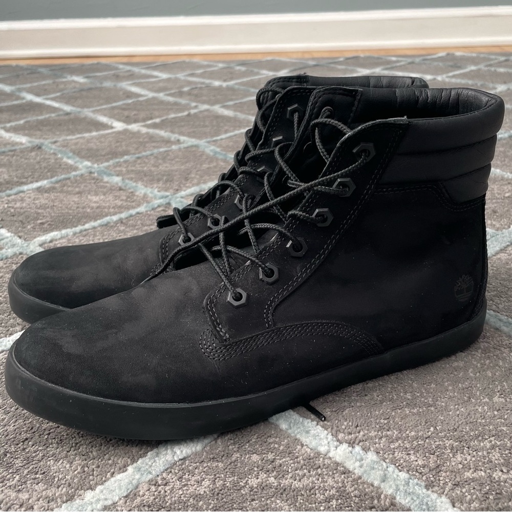 Timberland all black high top shoes for women